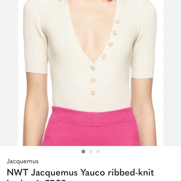 Jacquemus Cream Ribbed Bodysuit - Picture 7 of 10